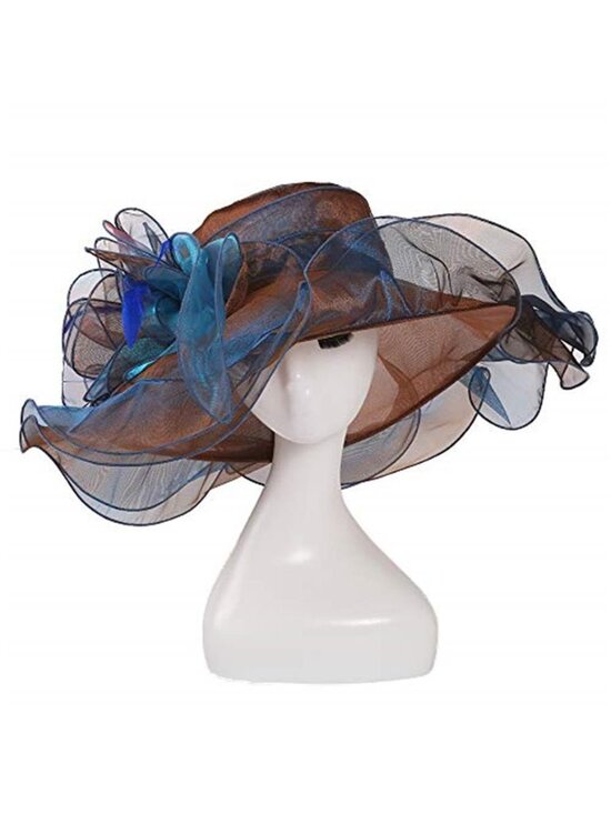 Women\'s Oganza Sun Hat Wide Brim Formal Fascinator Hat main image 4
